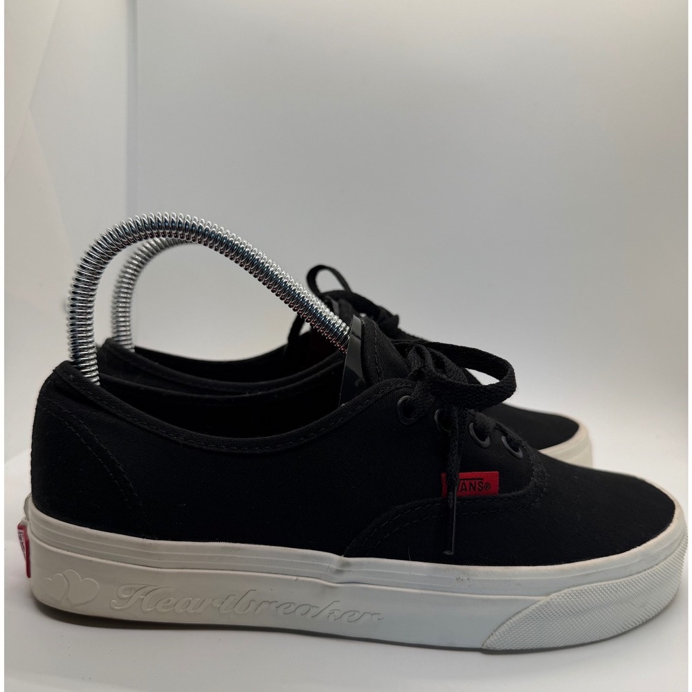 Vans Authentic Platform Heartbreaker Black Canvas Sneakers Womens 7.5 Mens 6